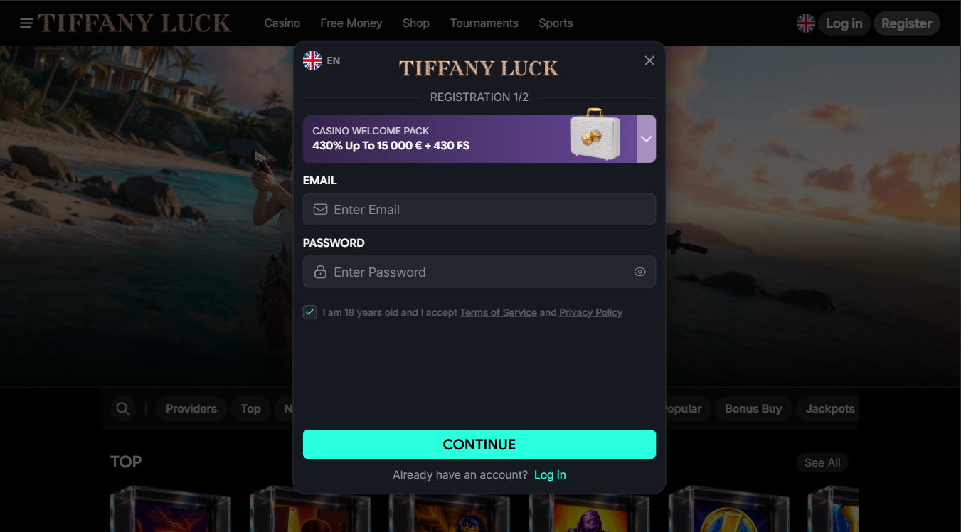 TiffanyLuck Casino Login and Register